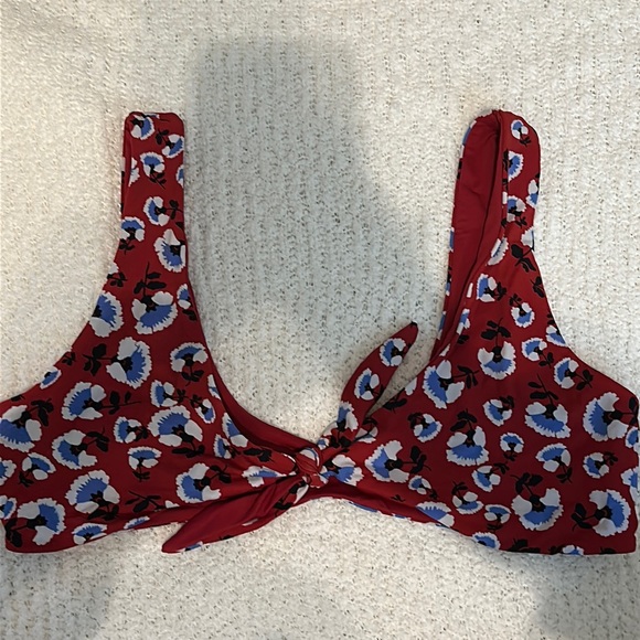 Dippin' Daisy's Other - Dippin' Daisy's Red Floral Tie-Front Bikini Top